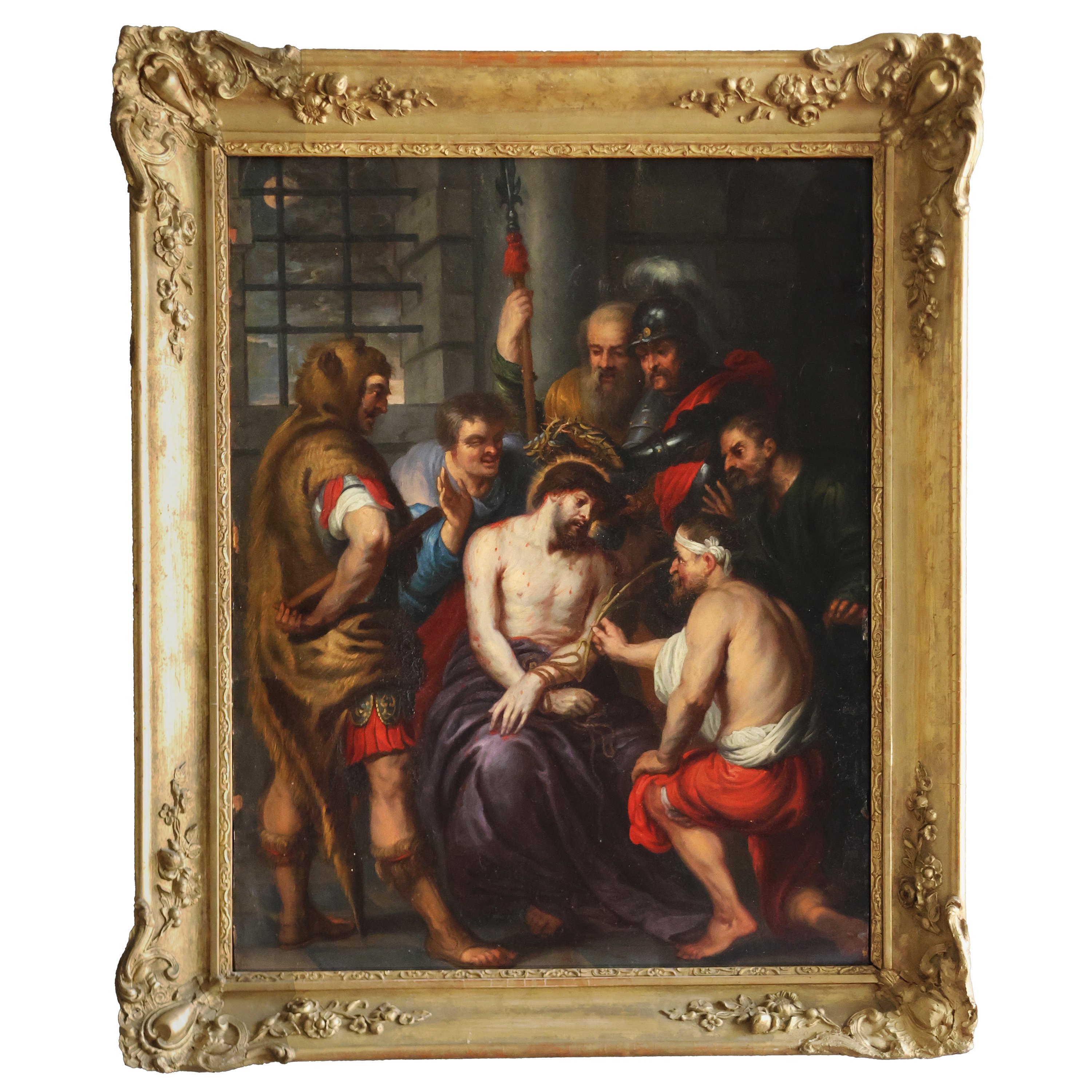 Antoon van Dyck school of, Antwerp 1599 - London 1641; The crowning with thorns, oil on copper - Antoon van Dyck school of - 1600
