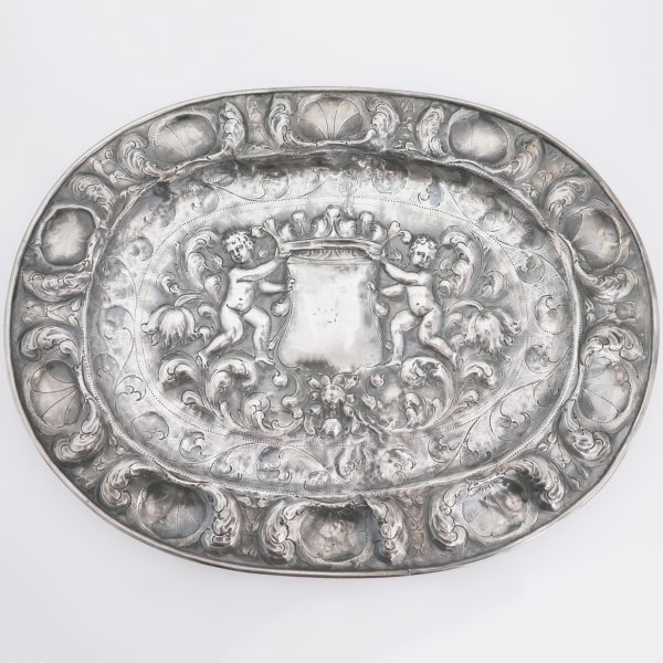 A silver parade platter. Silversmith: Anzolo Castelli?, Venice, early 18th century