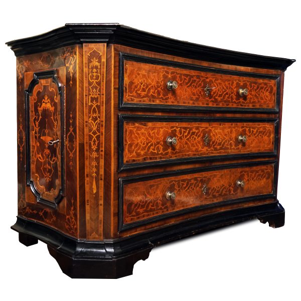 A North Italian inlaid chest of drawers. Emilia, late 17th early 18th century