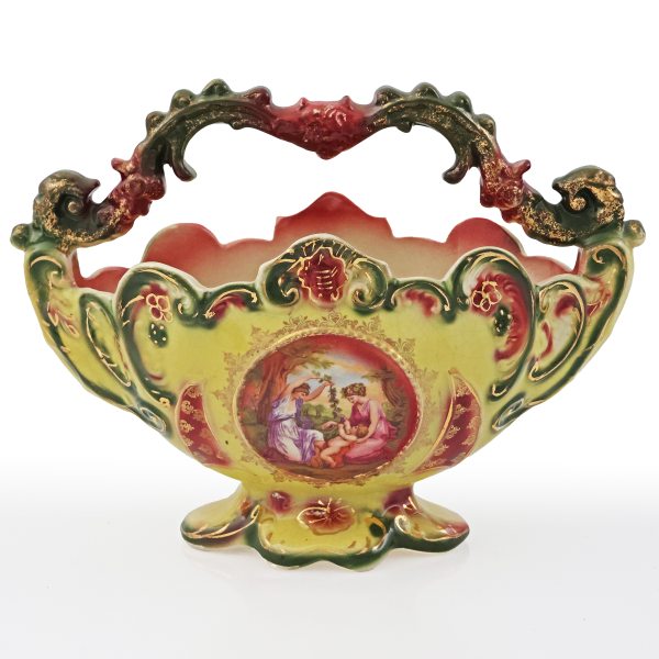 A Royal Vienna style earthenware centerpiece basket, late 19th century early 20th century