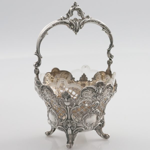 A German embossed and chiseled silver basket, Bruckmann & S&ouml;hne, 19th century