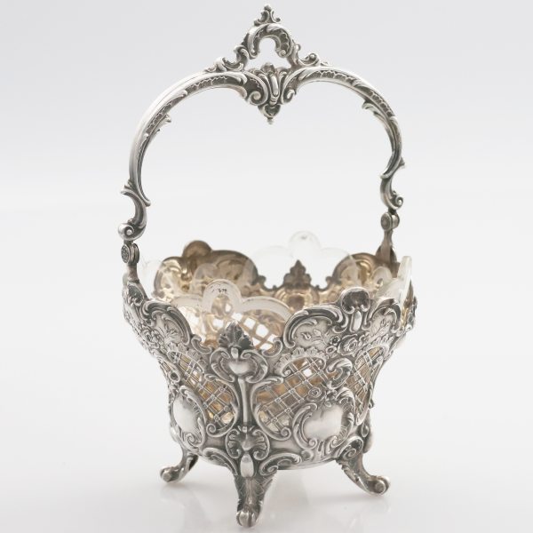 A German embossed and chiseled silver basket, Bruckmann & S&ouml;hne, 19th century