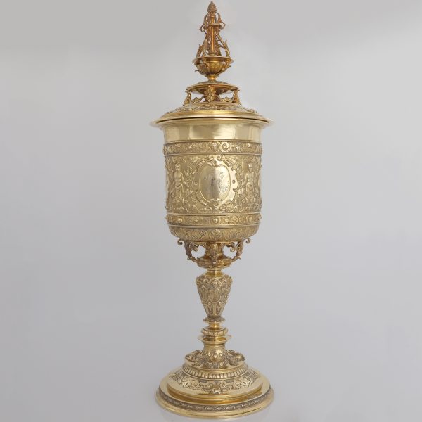 A Victorian sterling silver-gilt cup and cover, Goldsmiths & Silversmiths Co Ltd, London, 1899