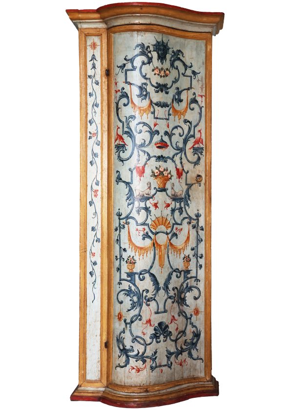 A North Italian pair of carved and lacquered wood cabinets, Venice, mid-18th century