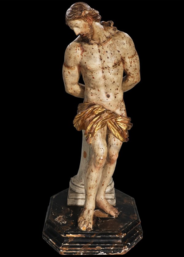 Christ at the column, polychrome poplar wood, North Italy, 17th-18th century