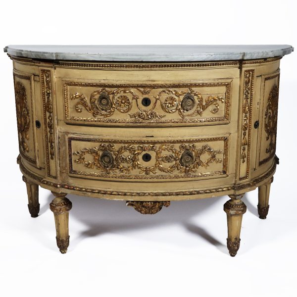 An Italian demi lune, circle of G. M. Bonzanigo, probably by Francesco Bolgiè, Turin, 18th century
