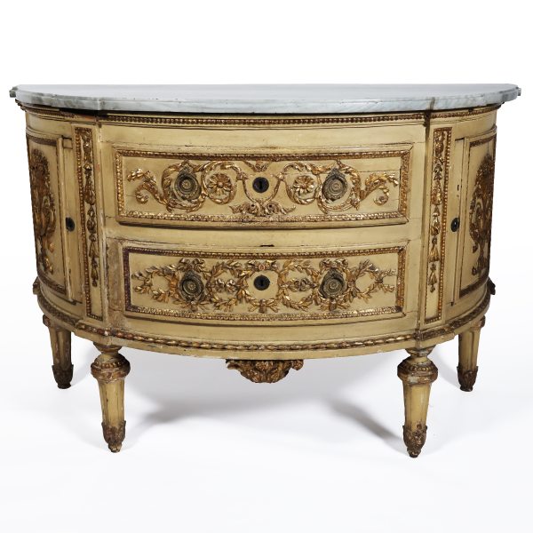 An Italian demi lune, circle of G. M. Bonzanigo, probably by Francesco Bolgi&egrave;, Turin, 18th century