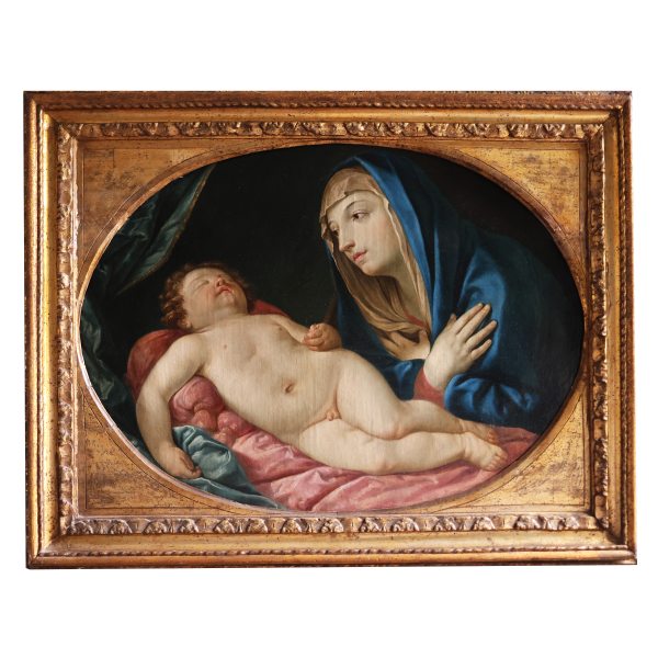 Elisabetta Sirani, Bologna 1638 - Bologna 1665; Madonna with the sleeping Child, oil on canvas