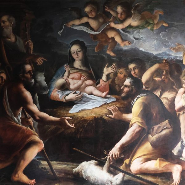 Girolamo Troppa attr., Adoration of the shepherds; oil on canvas