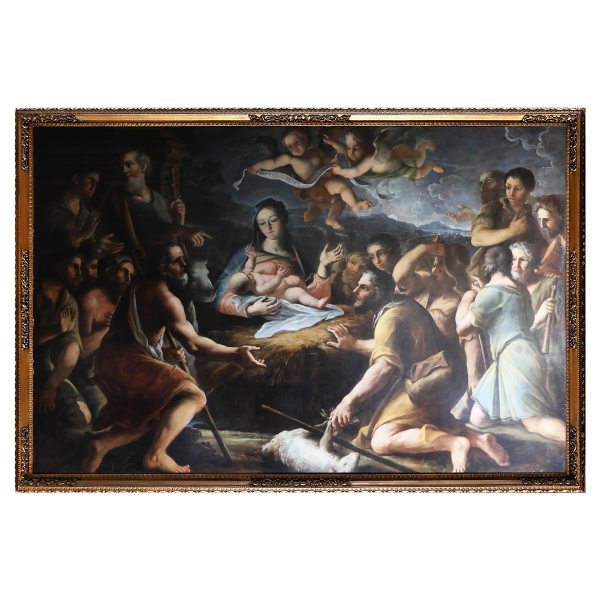 Girolamo Troppa, Adoration of the shepherds; oil on canvas