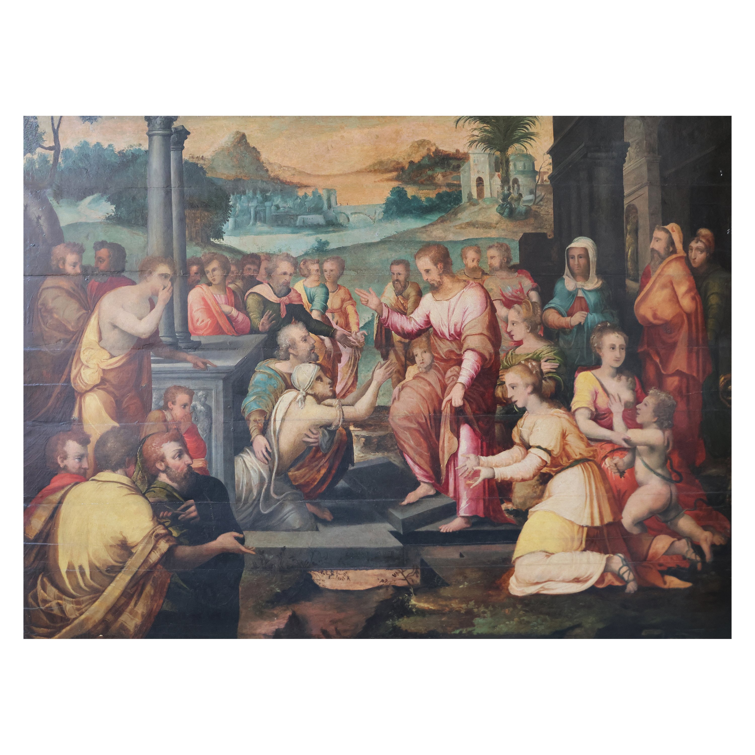 Johannes Buc, Netherlands 16th century; The Resurrection of Lazarus, oil on panel - Johannes Buc - 1500