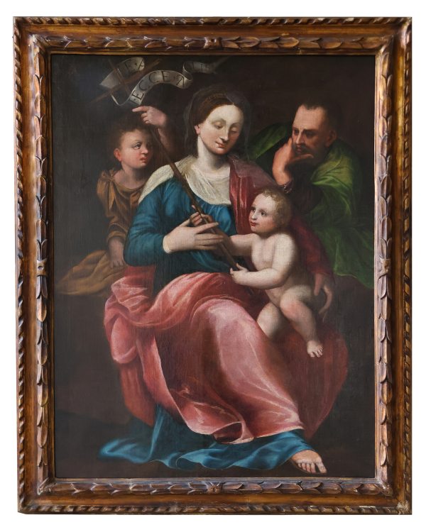 Madonna and Child with the Young St. John and St. Joseph, Northern Italy, 16th century oil on canvas