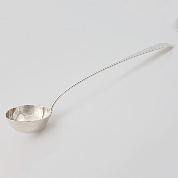 A Victorian sterling silver ladle, John James Whiting?, London, 1856