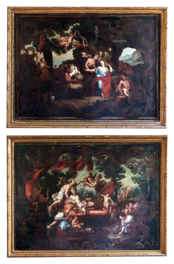Miguel Rudecindo Contreras; Pair of paintings: The Marriage of Flora and Ariadne, oil on canvas
