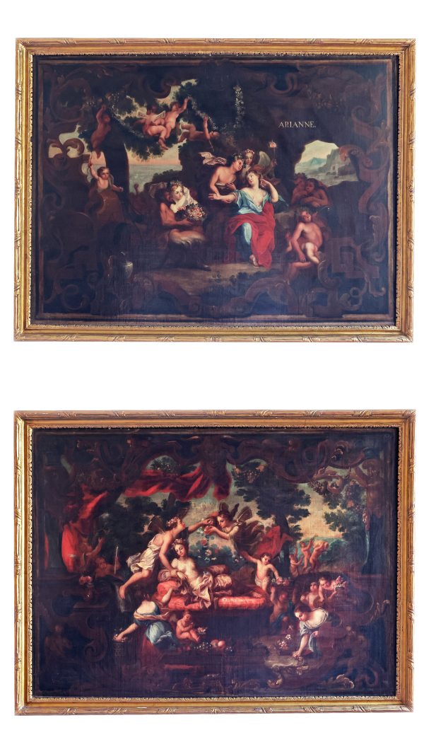 Miguel Rudecindo Contreras; Pair of paintings: The Marriage of Flora and Ariadne, oil on canvas