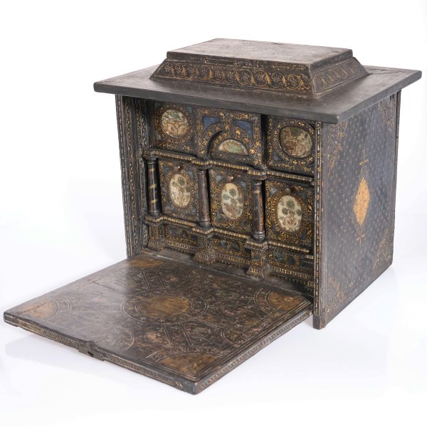A North Italian cabinet in ebonized wood with mother-of-pearl inlays, Venice, 16th century
