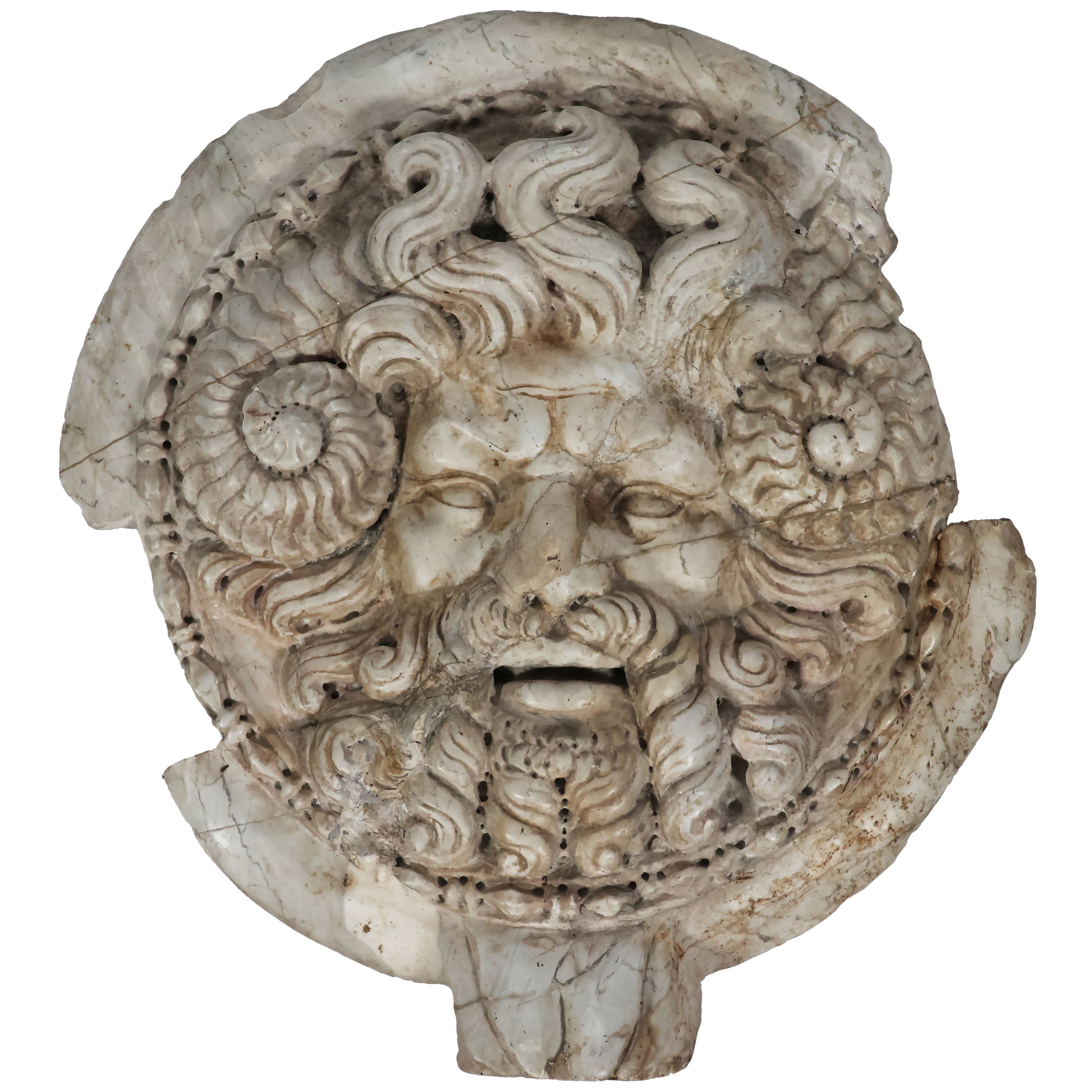 Oscillum, Jupiter and Medusa, statuary marble