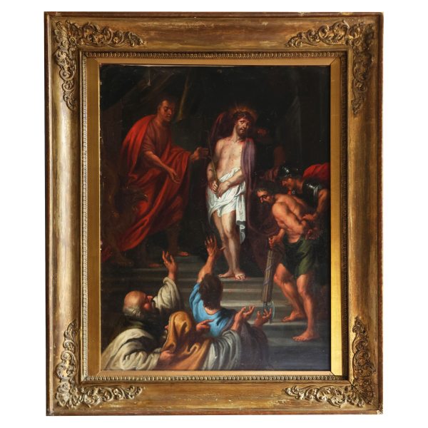 Peter Paul Rubens workshop of, Siegen 1577 - Antwerp 1640; Ecce Homo, oil on copper