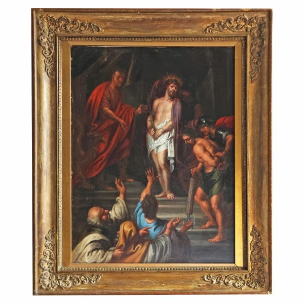 Peter Paul Rubens workshop of, Siegen 1577 - Antwerp 1640; Ecce Homo, oil on copper