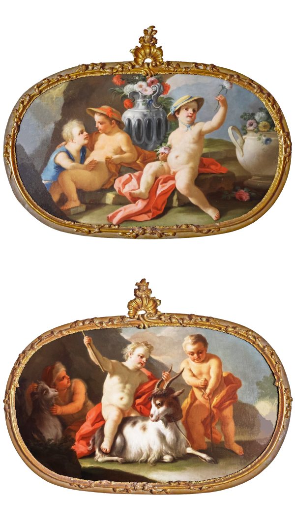 Pietro Bardellino Naples 1728 - 1806; A pair of paintings: Allegories of the elements, oil on canvas