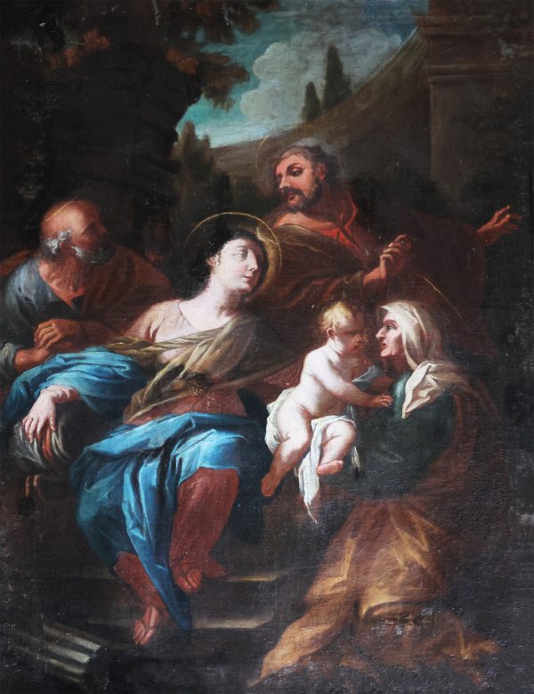 Italian school; Holy Family with Saint Anne, 17th–18th century, oil on canvas