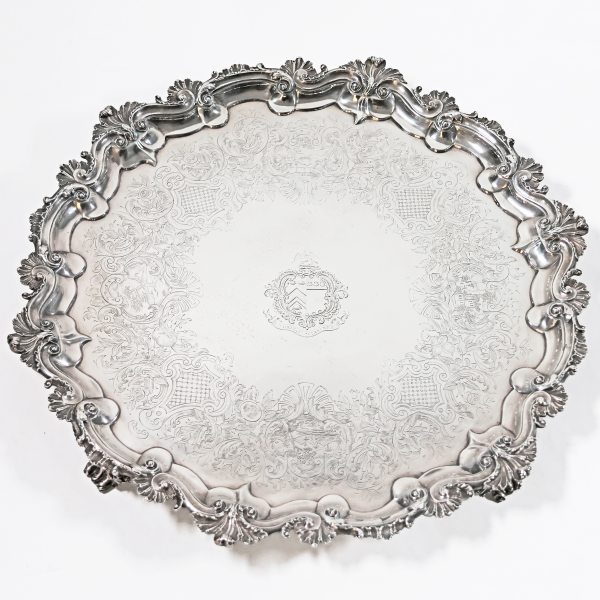 A Victorian sterling silver salver, Daniel & Charles Houle, London, 1844