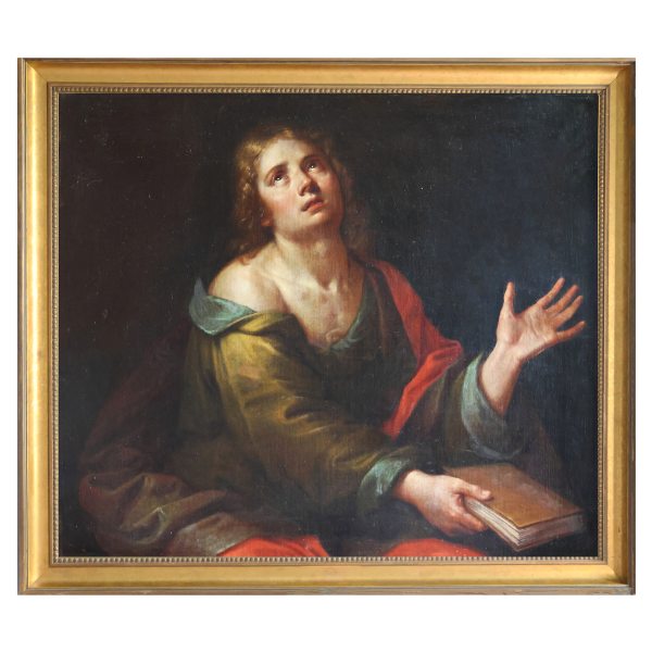 Michelangelo Merisi da Caravaggio in the manner of; Saint John the Evangelist, oil on canvas
