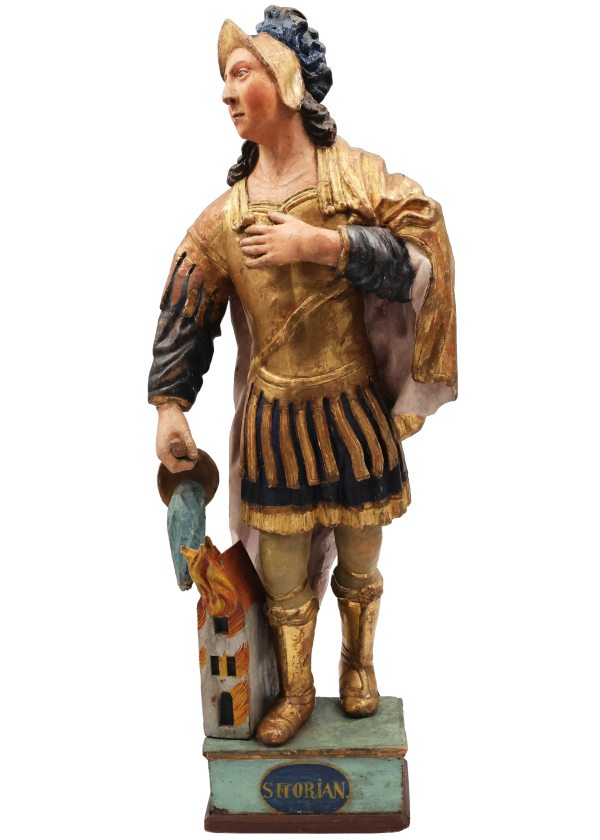 Saint Florian, polychrome poplar wood, Central Europe, 18th century