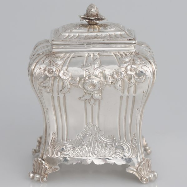 A George III sterling silver tea caddy, Albert Schurman, London, 1761