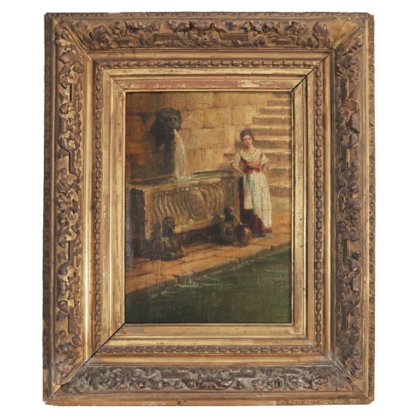 Northern Italian School; Genre scene with a washerwoman, second half 19th century, oil on panel