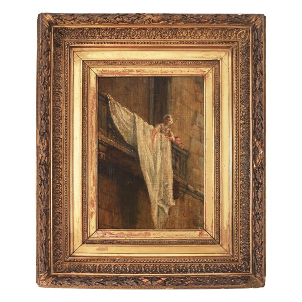 Northern Italian school; Scene with figures and balcony, second half 19th century, oil on panel