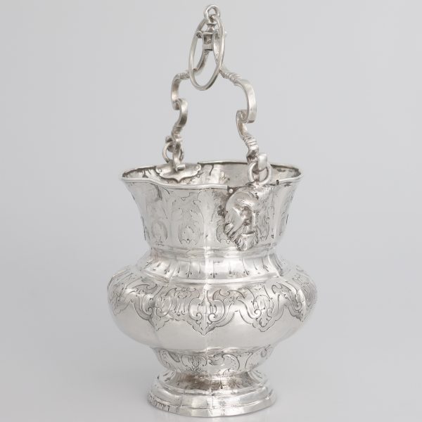 An Italian silver bucket, cast, embossed and chiseled. Ex Devotione Mazziotti. Naples, 1765