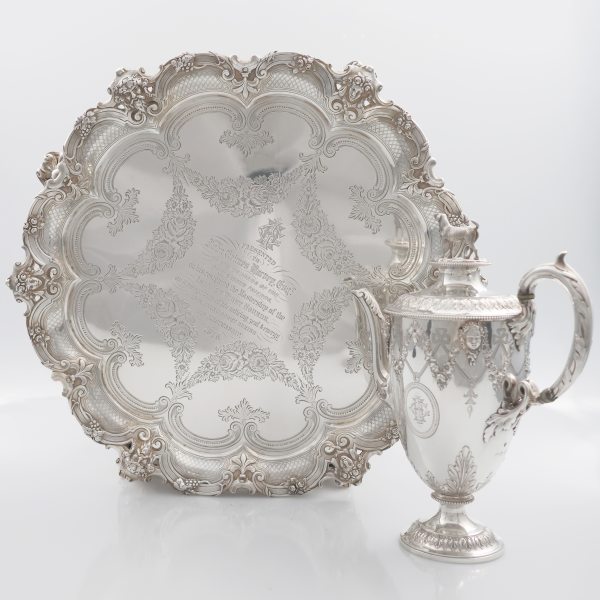 A Victorian silver hunting presentation coffee service, Edward Barnard & Sons, London, 1876