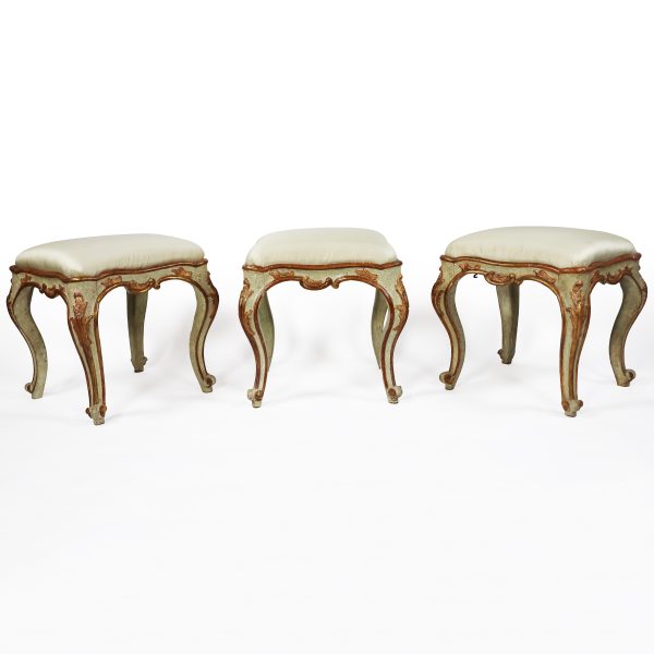 A North Italian set of three stools. Giovanni Battista Ugliengo. Turin, 18th century
