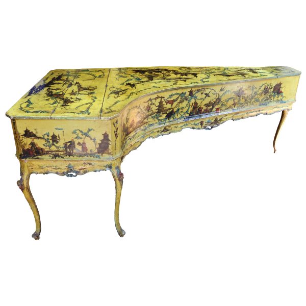 A North Italian wing-shaped spinet in lacquered wood with soundboard, Venice, mid-18th century