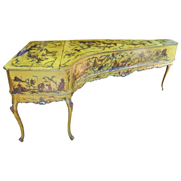 A North Italian wing-shaped spinet in lacquered wood with soundboard, Venice, mid-18th century