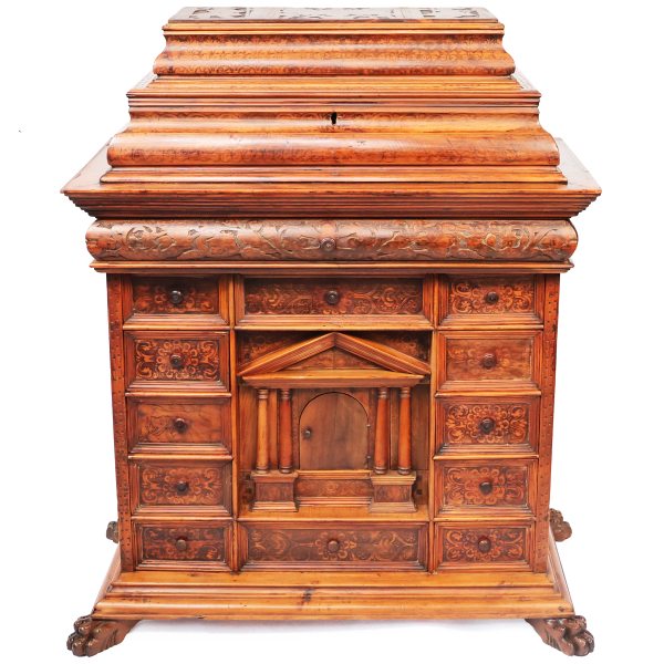 A North Italian cabinet in walnut and cedar wood, late 18th century early 19th century