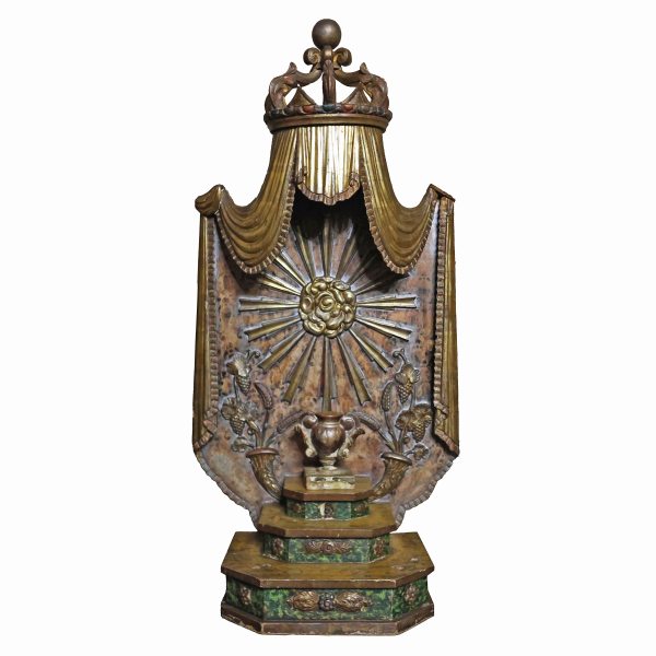 An Italian painted, lacquered and gilded wood altar monstrance, 18th century
