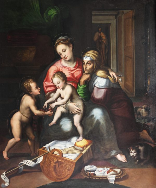 Dirk Hendricksz Centen attr.; from the Madonna della Gatta by Giulio Romano, oil on canvas