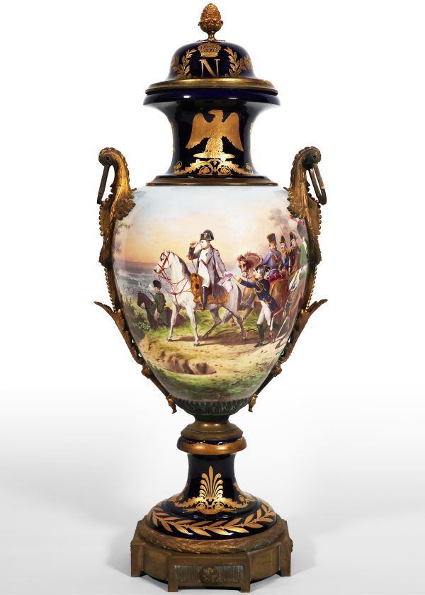 A French large Napoleon vase. Signed H. Desprez, S&egrave;vres. Late 19th century