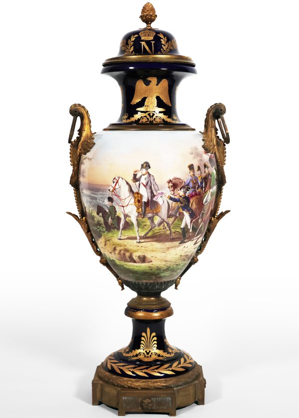 A French large Napoleon vase. Signed H. Desprez, S&egrave;vres. Late 19th century