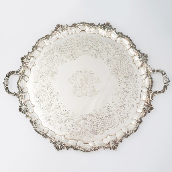 A Victorian sterling silver two-handled tray, Hunt & Roskell, Late Storr & Mortimer, London, 1853