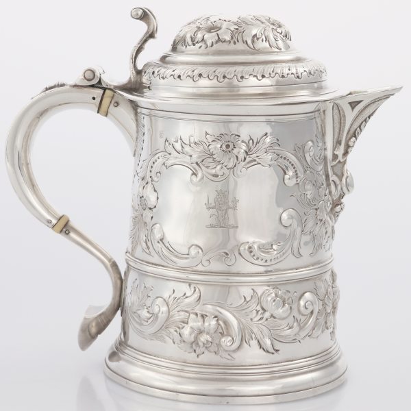 A George II sterling silver pitcher with lid, London, 1734