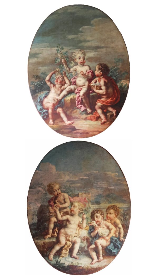 Vittorio Amedeo Rapous; A pair of paintings: Allegory of Autumn and of Summer; oil on canvas