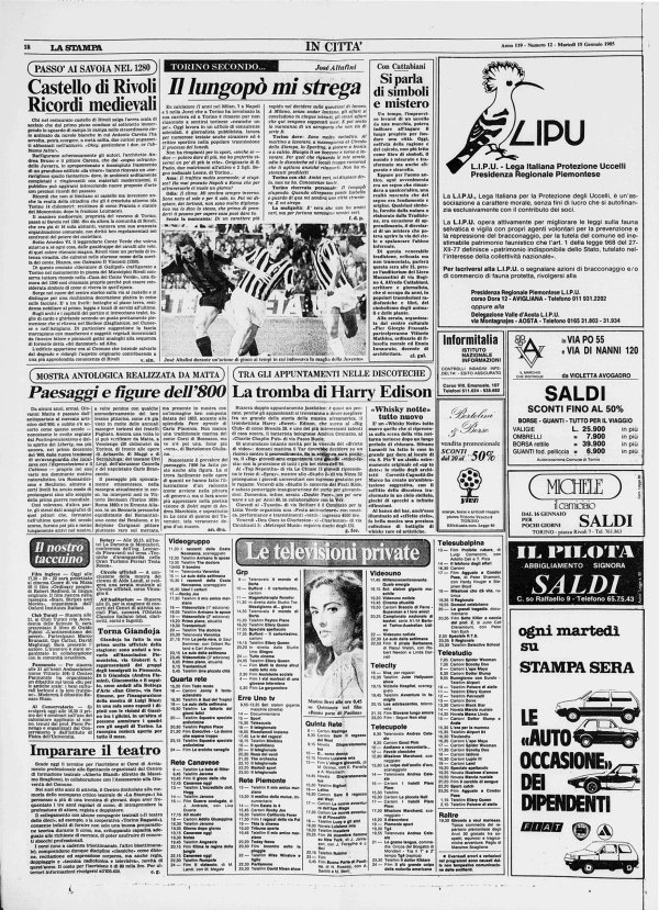 Dragone Angelo, La Stampa. Paesaggi e figure dell&rsquo;800, year 119, number 12, January 15 1985