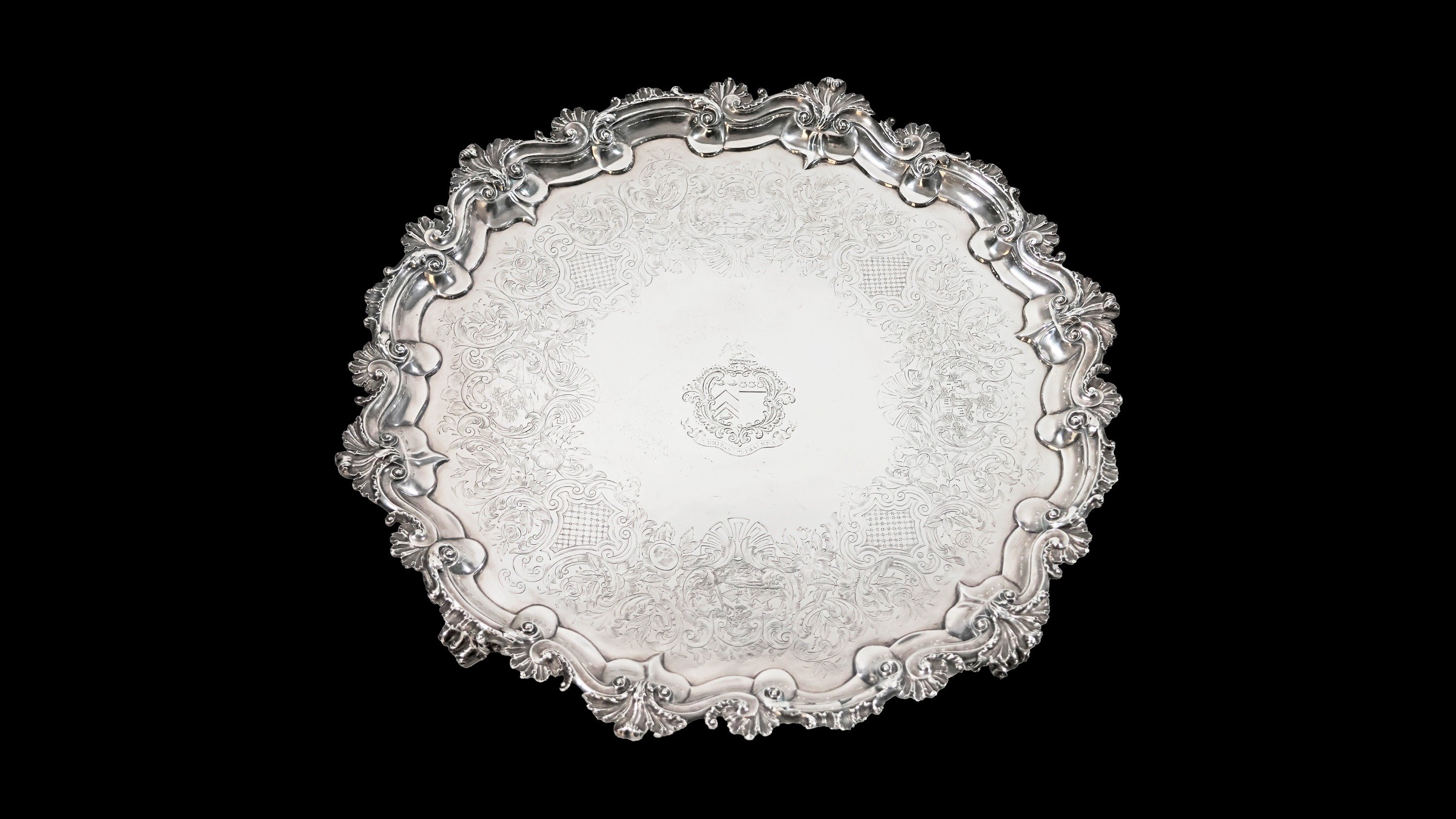 A Victorian sterling silver salver, Daniel & Charles Houle, London, 1844